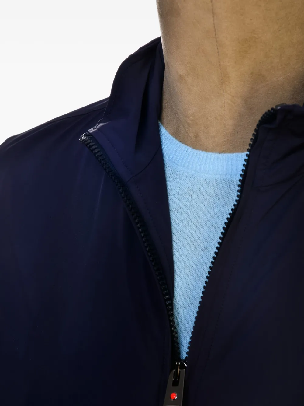Kiton Bomberjack met ritssluiting en geribbelde manchetten Blauw