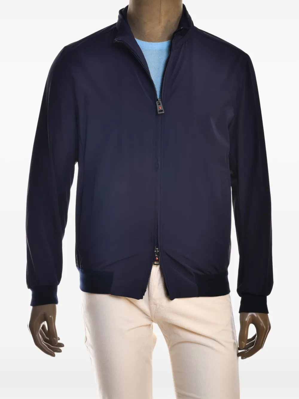 Kiton Bomberjack met ritssluiting en geribbelde manchetten Blauw