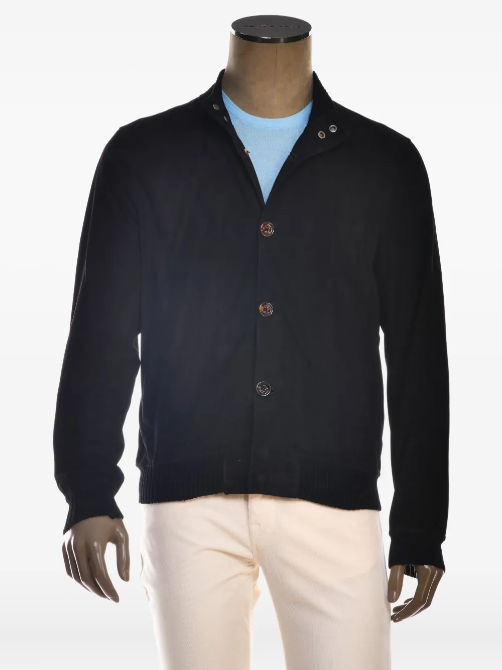 Kiton Lammy jack met knoopsluiting Zwart