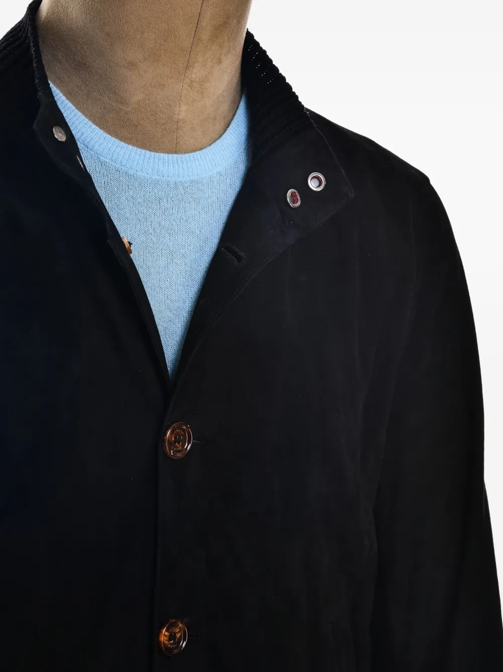 Kiton Lammy jack met knoopsluiting Zwart