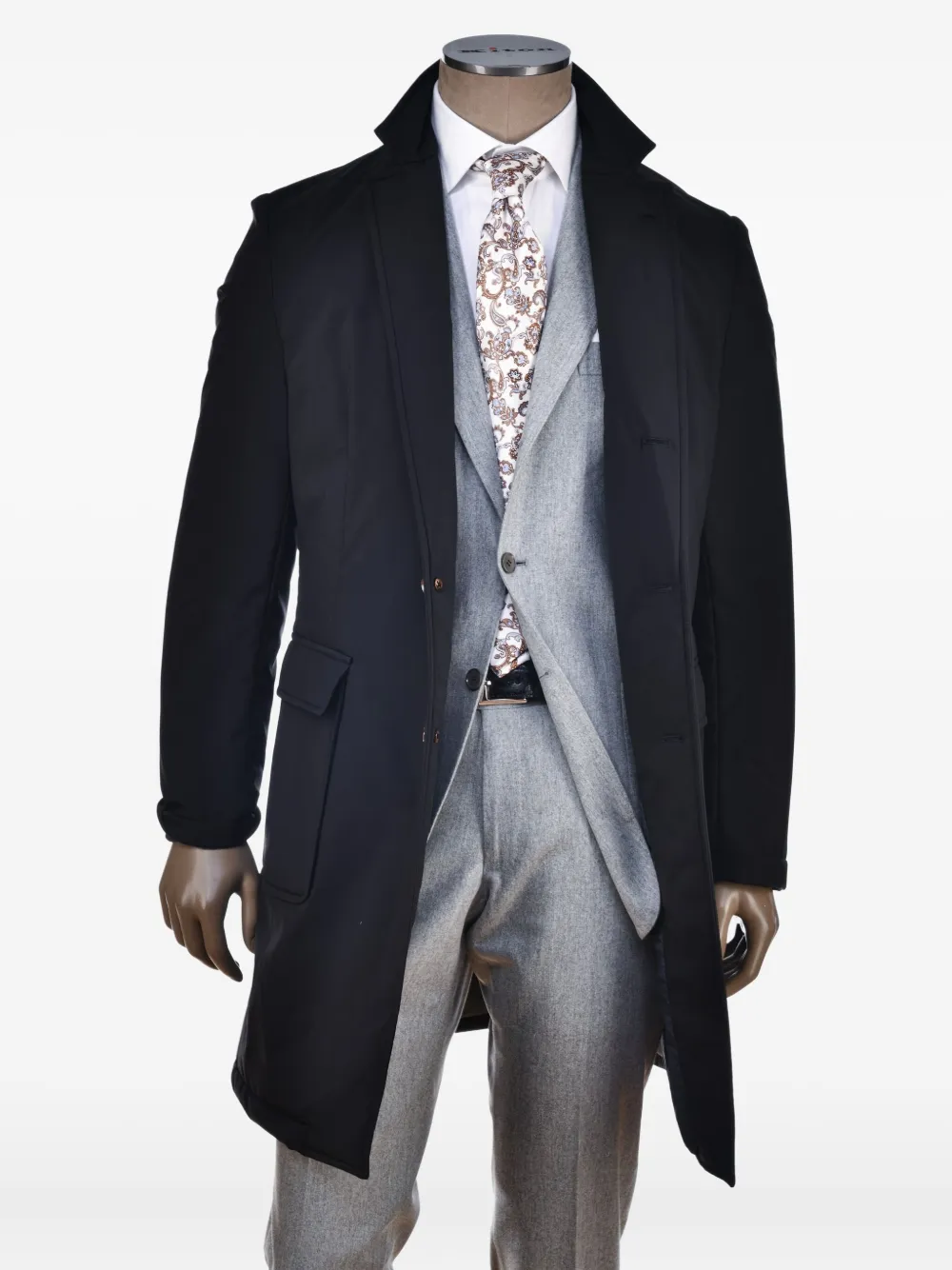 Kiton Overjas met opgestikte zak Zwart