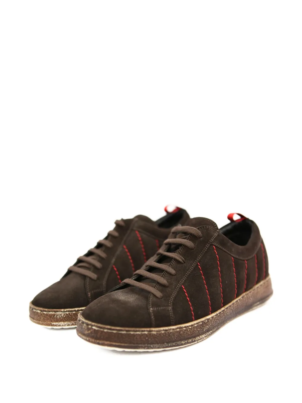 Kiton lace-up suede sneakers Brown