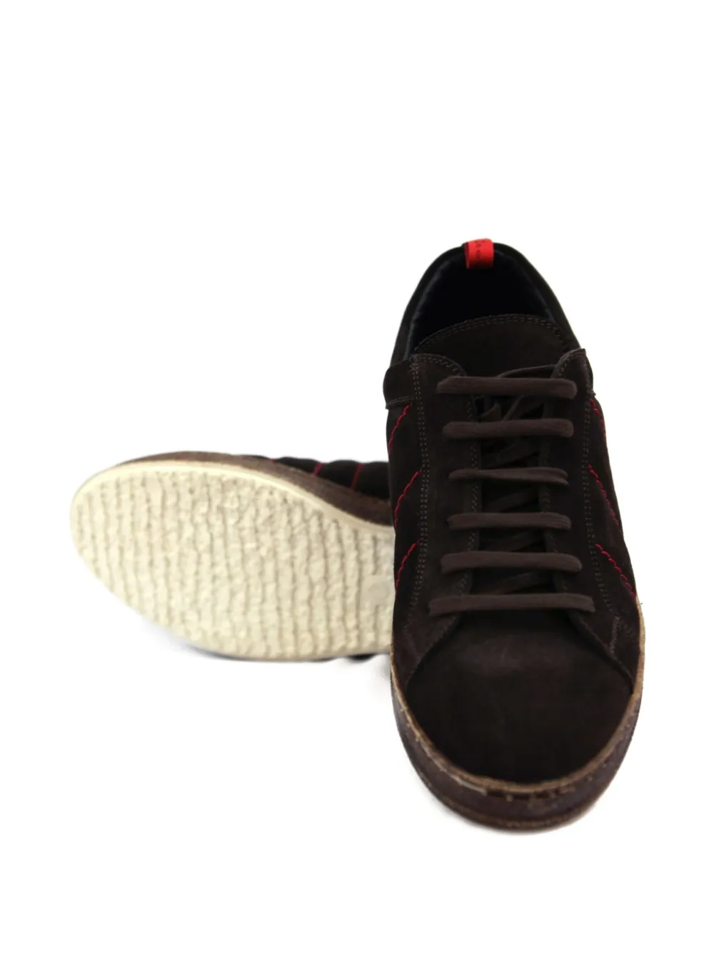 Kiton lace-up suede sneakers Brown