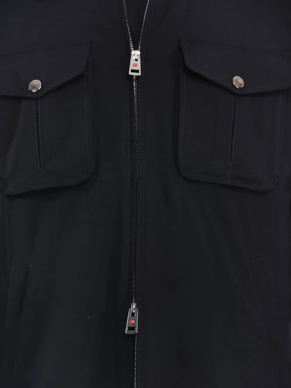 Kiton Shirtjack met klepzak en rits Zwart