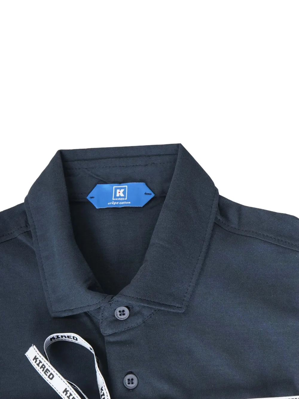 Kiton Poloshirt met kwartknoop - Blauw