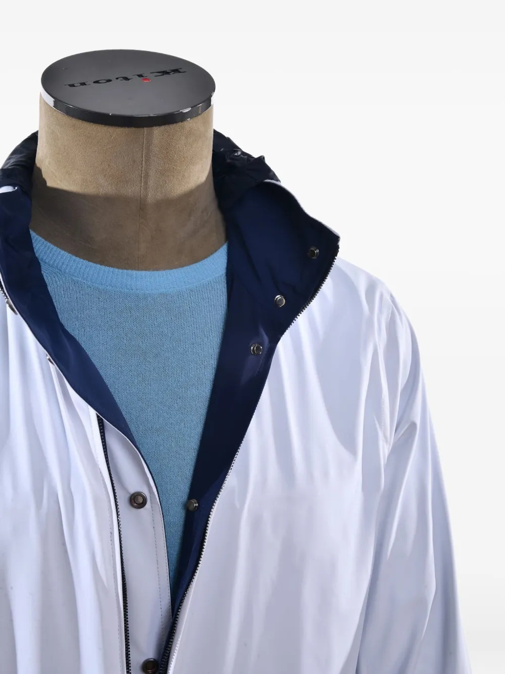 Kiton Omkeerbare regenjas Blauw