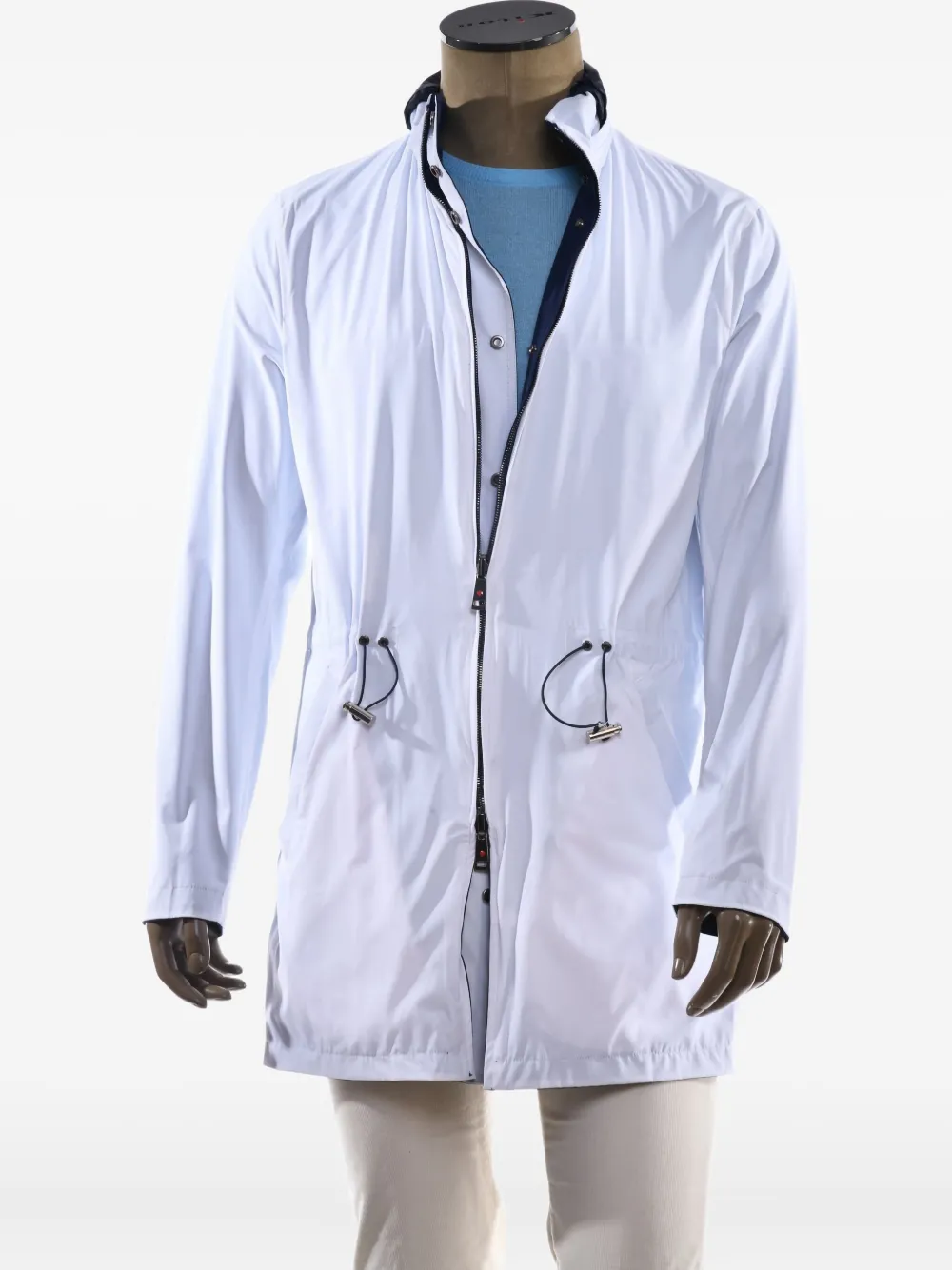 Kiton Omkeerbare regenjas Blauw
