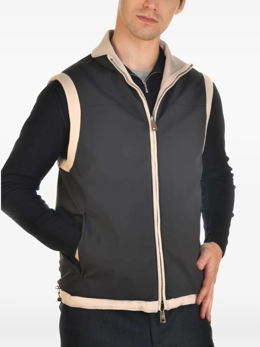 Kiton Omkeerbare kasjmier spencer Blauw