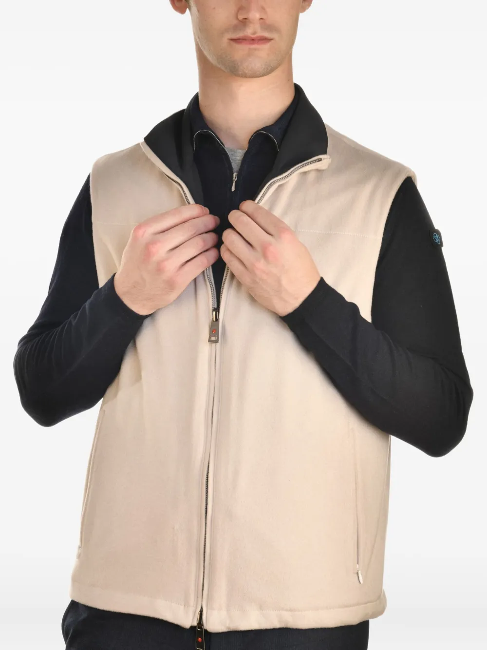 Kiton Omkeerbare kasjmier spencer Blauw