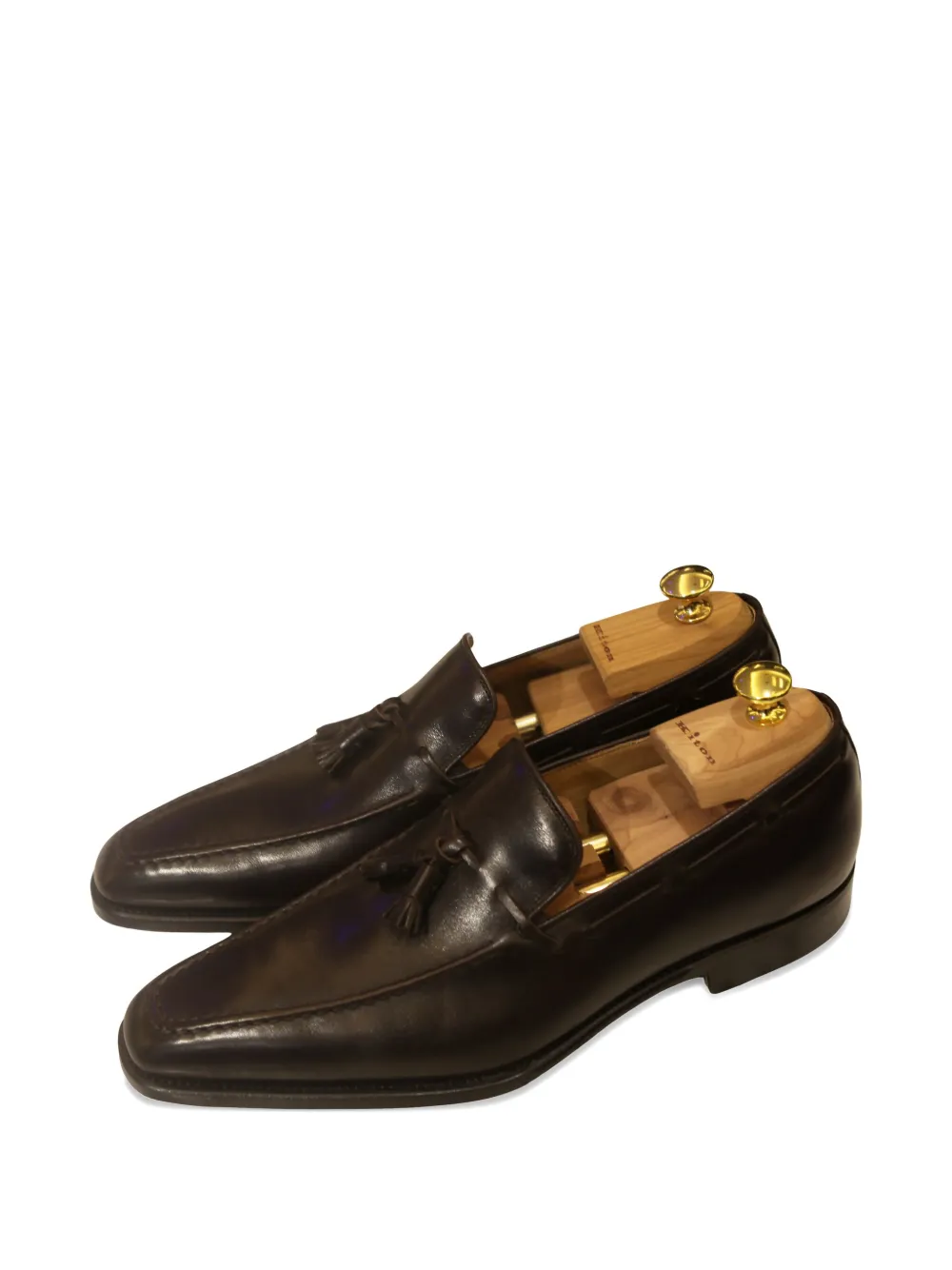 Kiton tassel leather loafers Brown