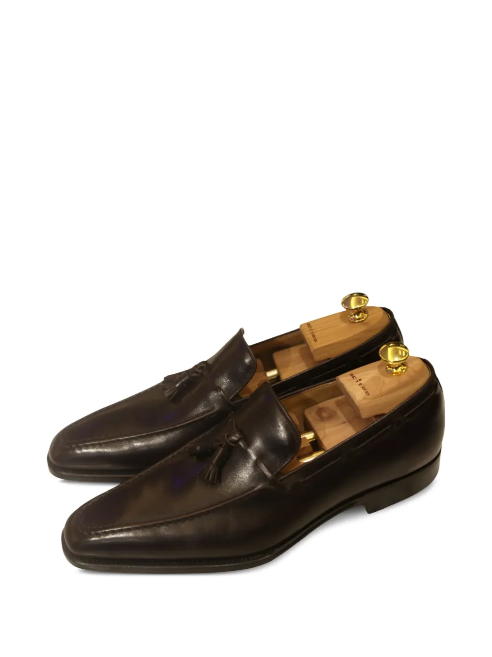 Kiton tassel leather loafers Brown