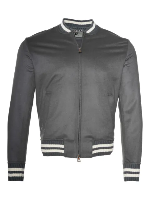 Kiton Didier ribbed-trim cashmere bomber jacket
