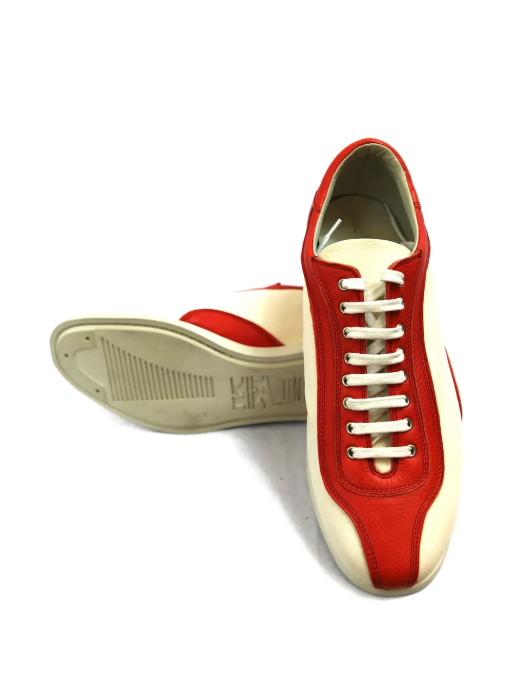 Kiton leather lace-up sneakers Neutrals
