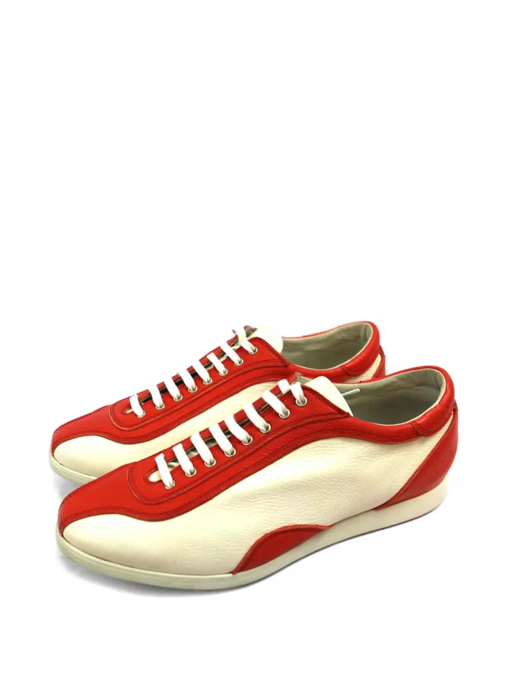 Kiton leather lace-up sneakers Neutrals