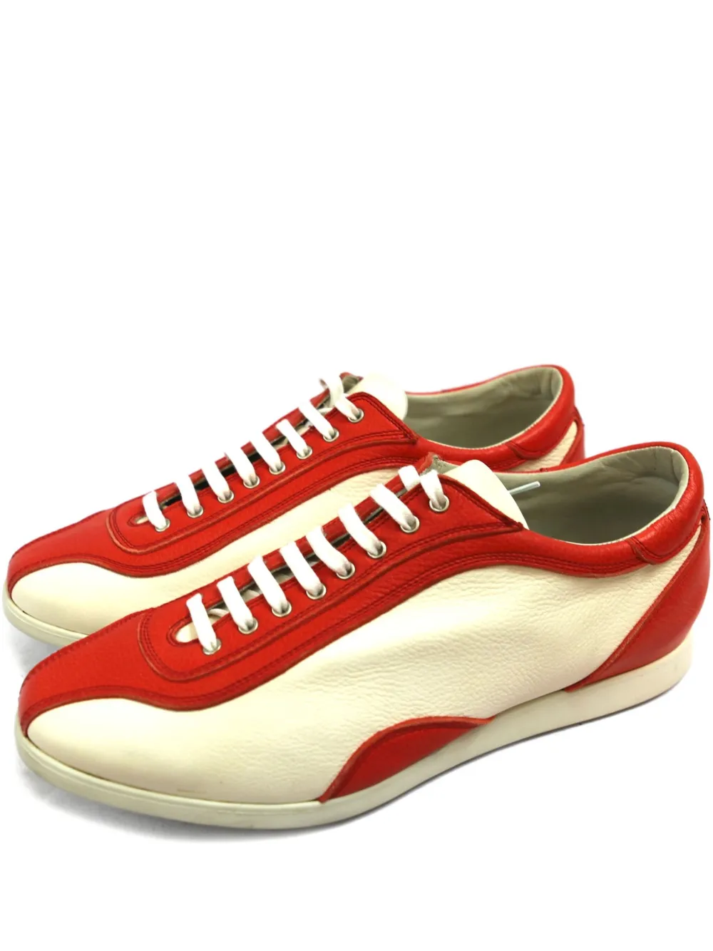Kiton leather lace-up sneakers Neutrals
