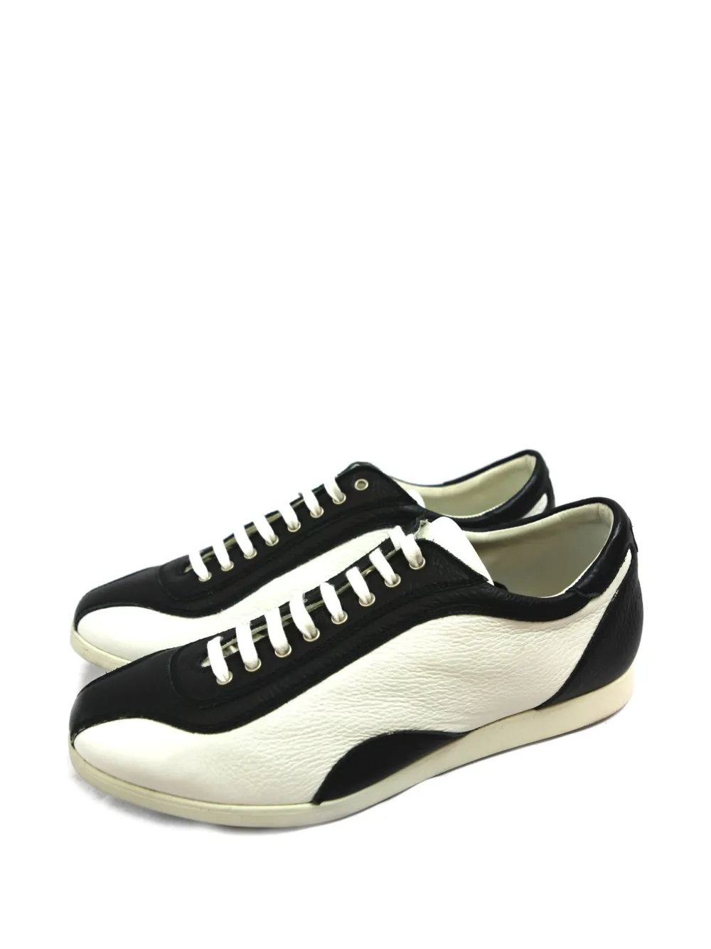 Kiton leather lace-up sneakers Neutrals