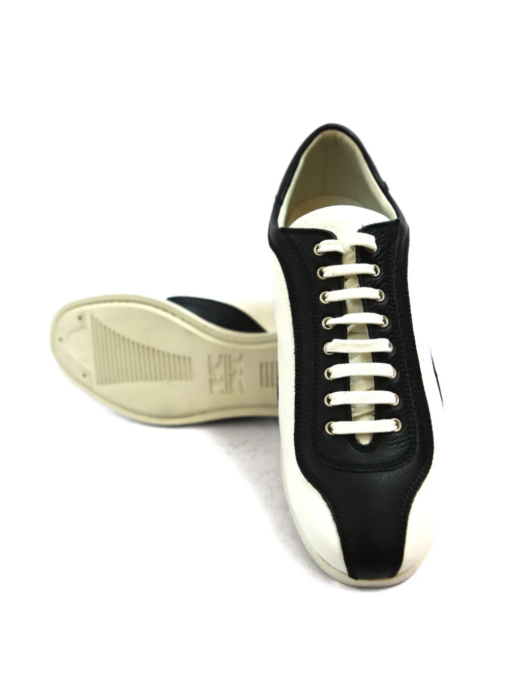 Kiton leather lace-up sneakers Neutrals