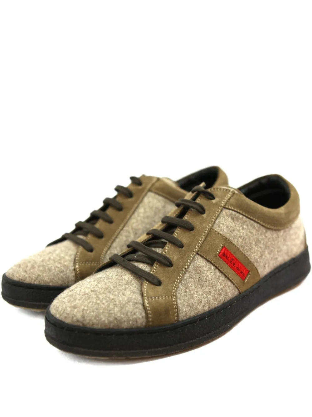 Kiton Marled suede-panel lace-up sneakers MKIWH1KHSOSULUMASNKR