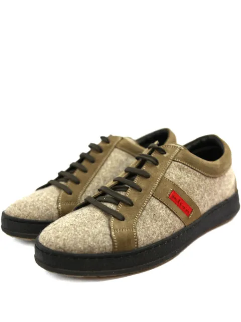 Kiton Marled suede-panel lace-up sneakers