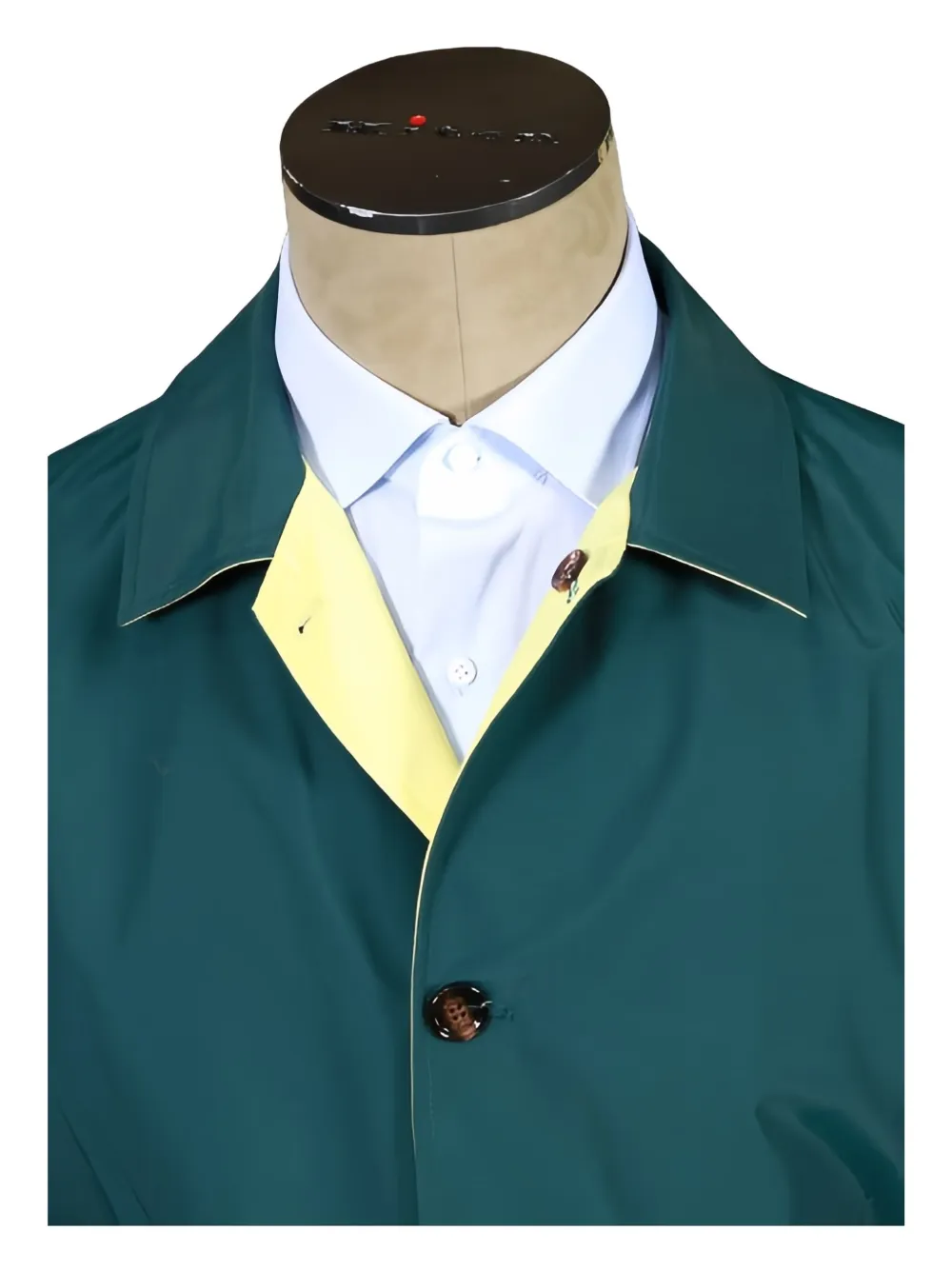 Kiton Omkeerbare regenjas met knopen Groen