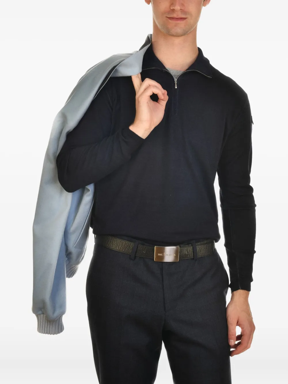 Kiton Brak kasjmier jack met geribbelde manchetten Blauw