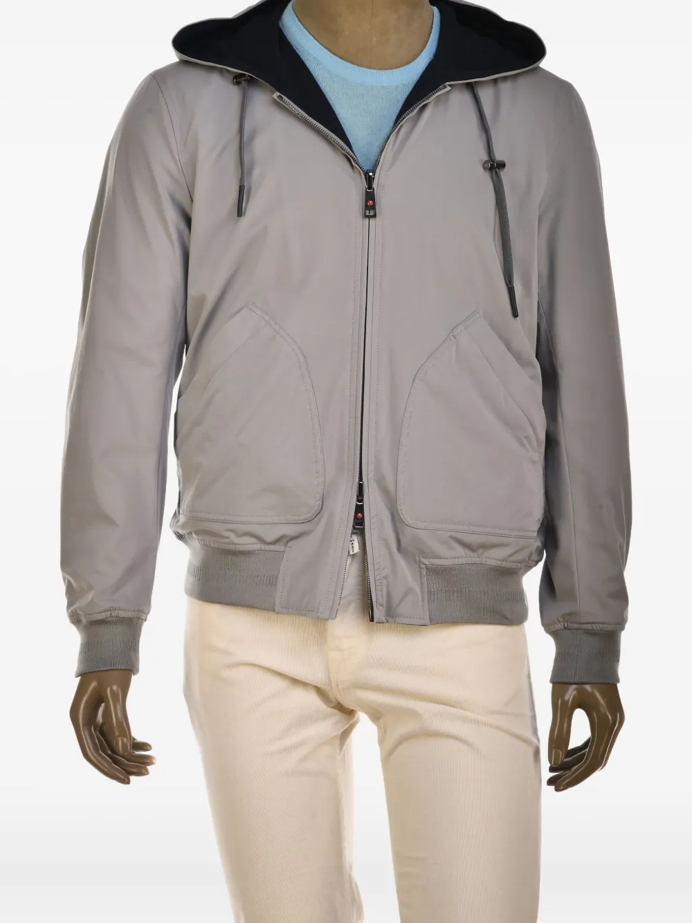Kiton Tinga omkeerbaar jack met capuchon Grijs