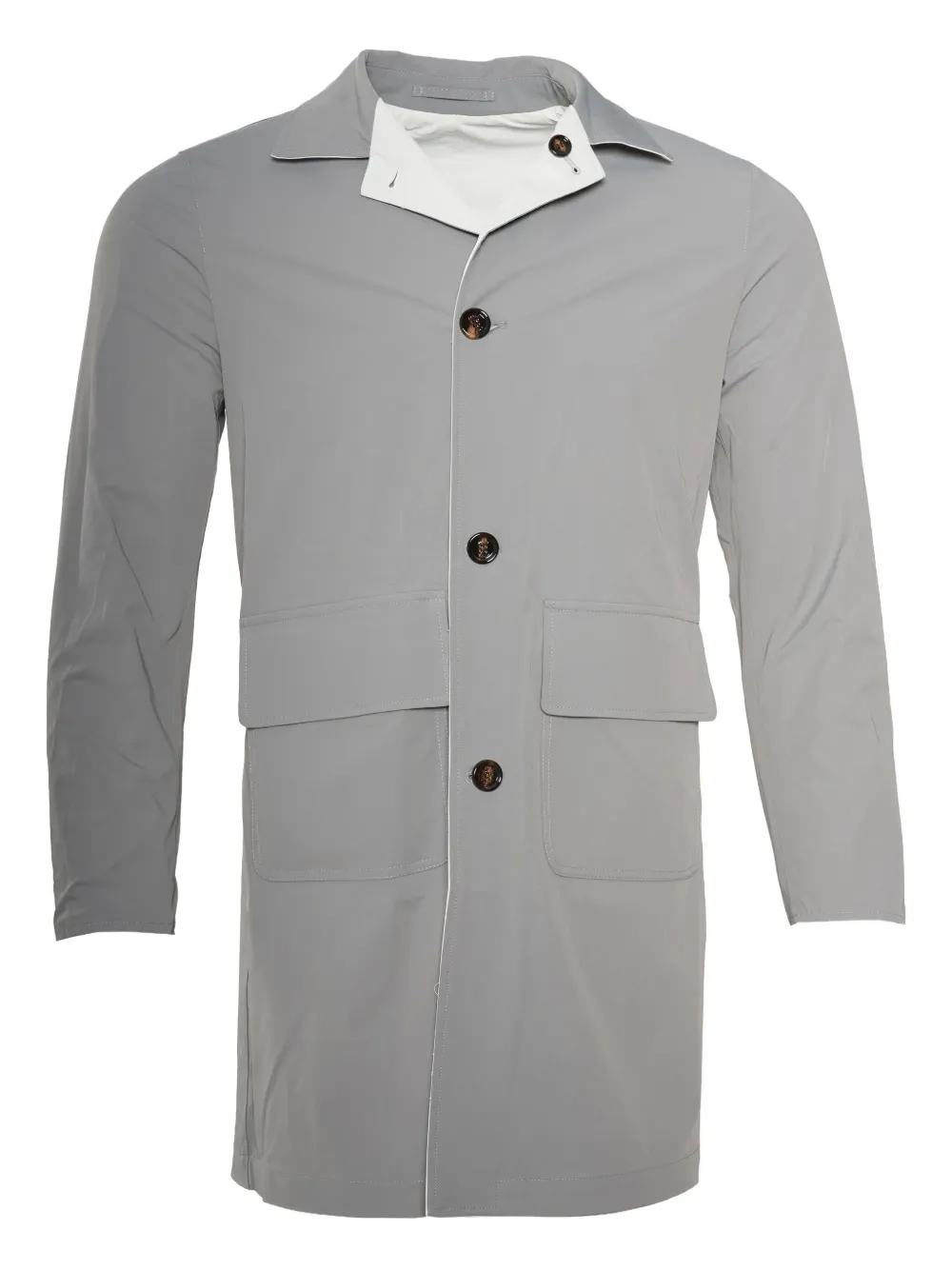 Kiton Kim reversible single-breasted coat Grijs