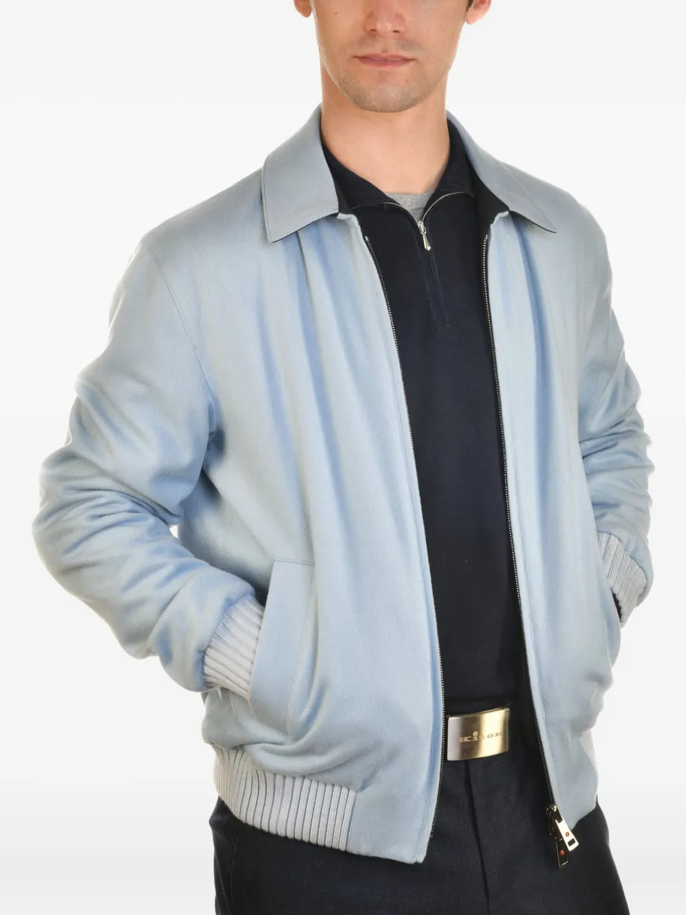 Kiton cashmere reversible coat Blauw