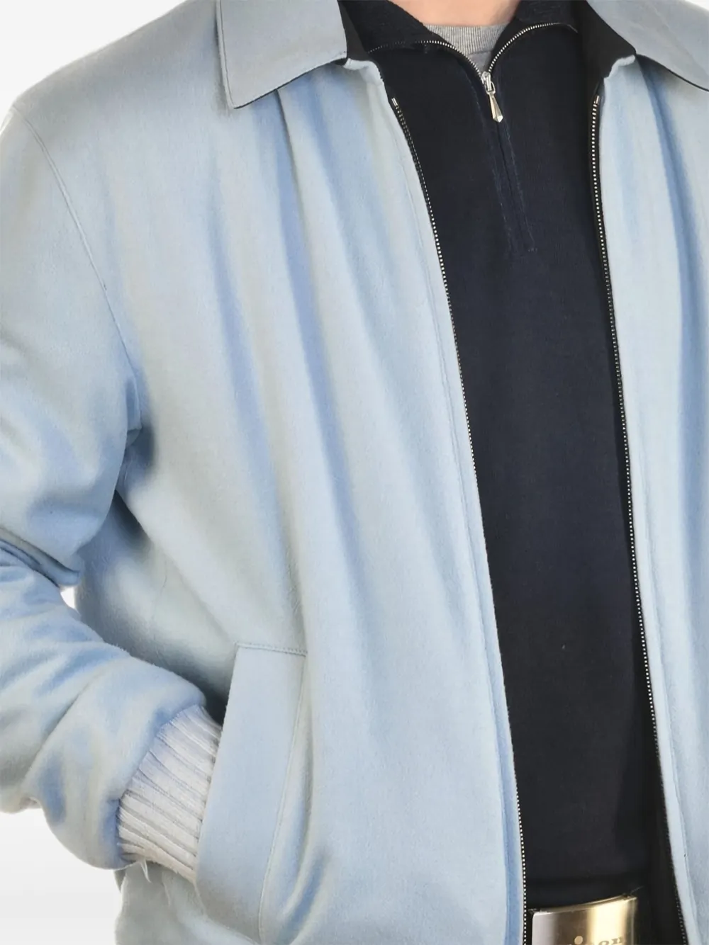 Kiton Kasjmier omkeerbare jas Blauw
