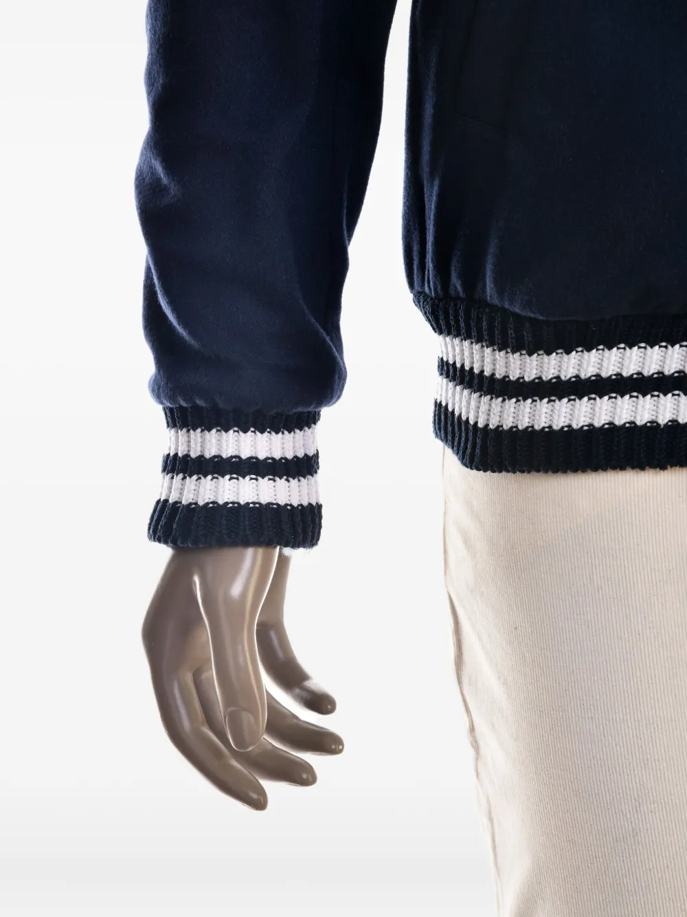 Kiton x Kired Hugo cashmere panelled zip-up bomber jacket Blauw