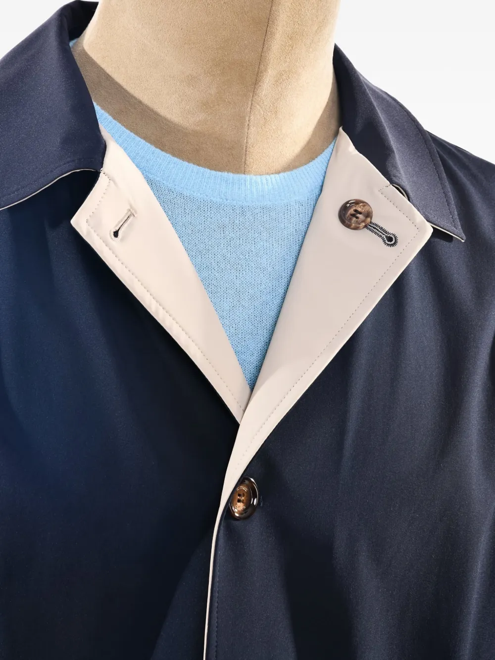 Kiton Omkeerbare jas met knopen Blauw