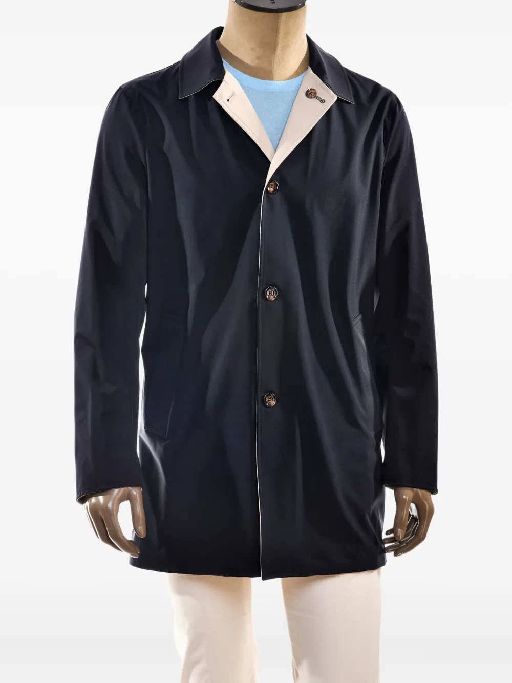 Kiton Omkeerbare jas met knopen Blauw