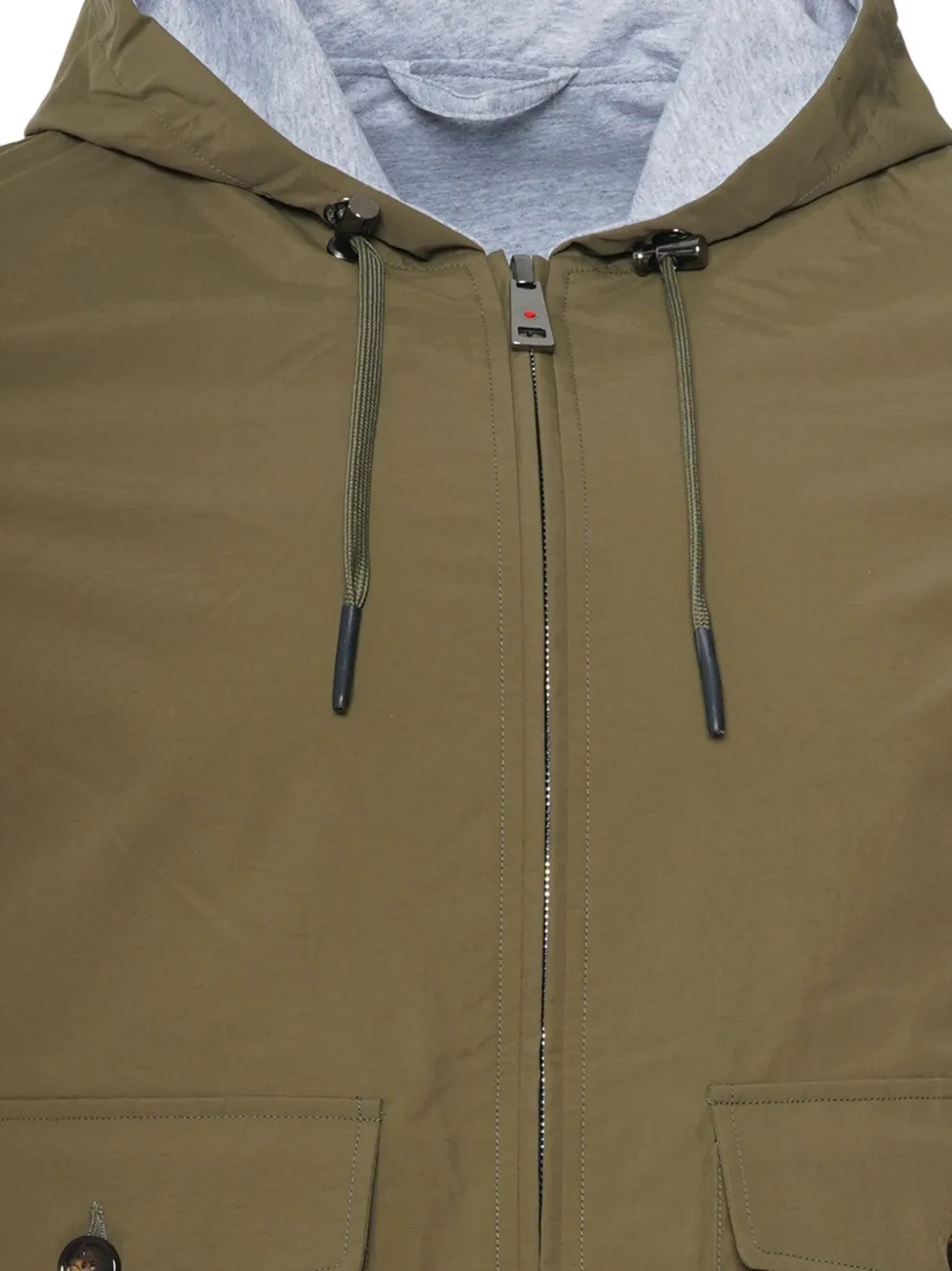 Kiton flap-pockets hooded jacket Groen