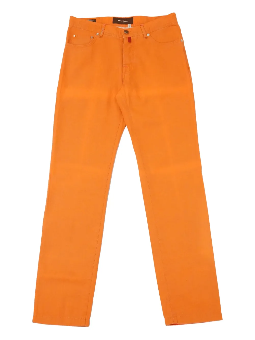 Kiton cotton regular jeans Oranje