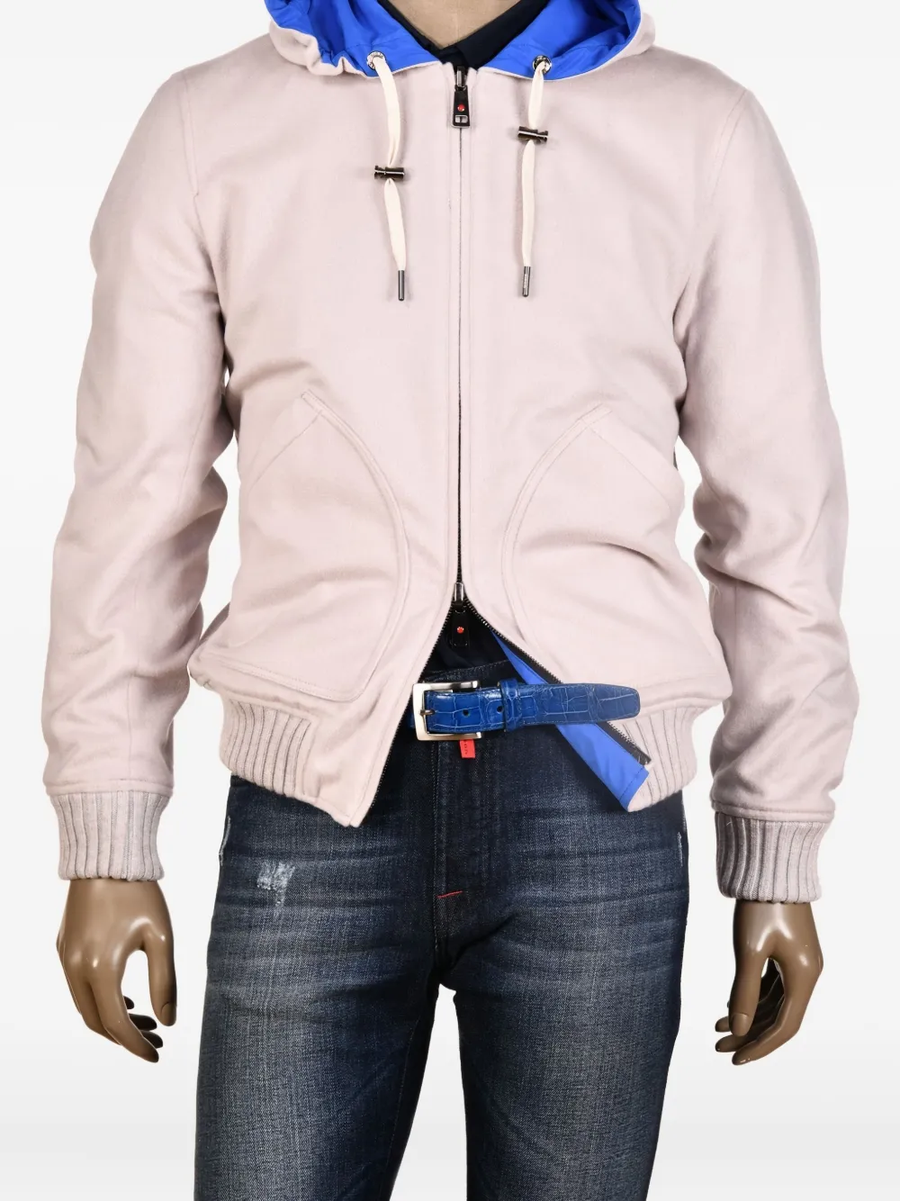 Kiton x Kired by Barwa hooded cashmere jacket Beige