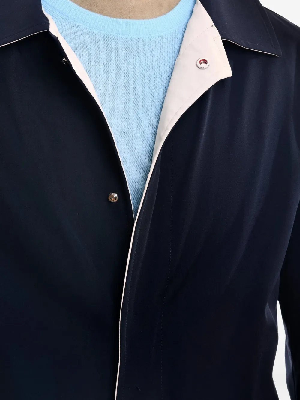 Kiton Omkeerbaar jack met kraag Blauw
