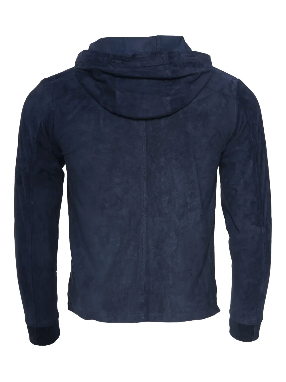 Kiton Suède jack met capuchon en rits Blauw