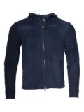 Kiton hooded suede zip-up jacket - Blue