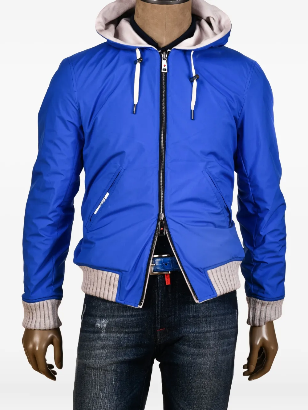 Kiton hooded reversible jacket Beige