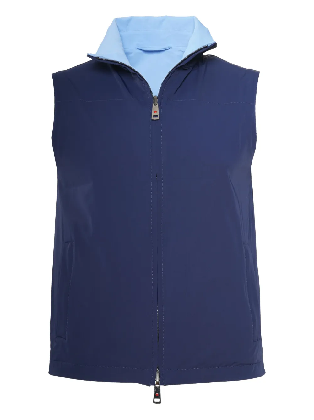 Kiton Kired Ivan Nylon Reversible Vest In Blue