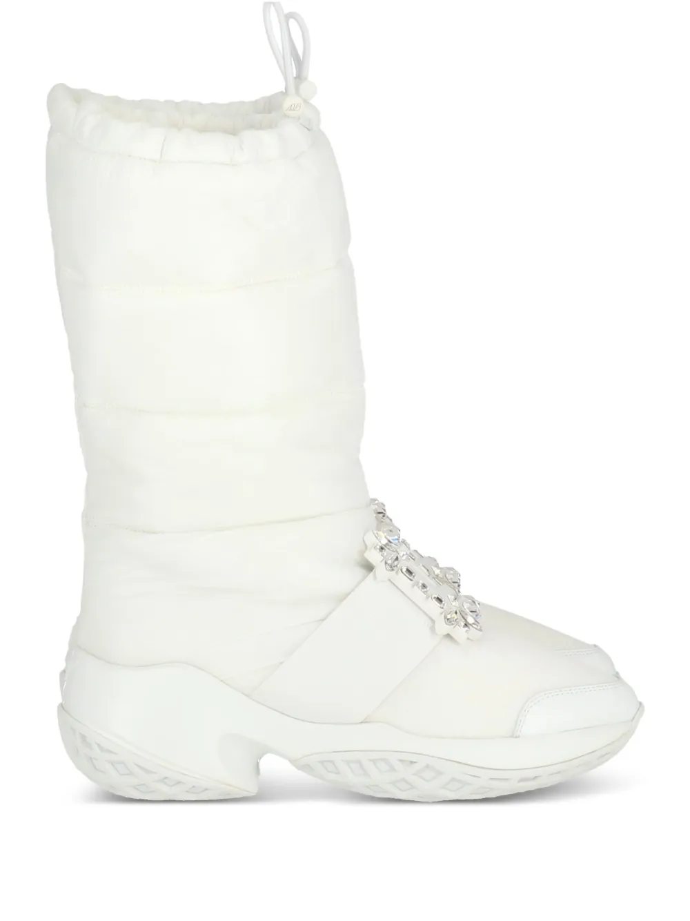 Roger Vivier بوت مبطن بمشبك كريستال | أبيض | Image 1