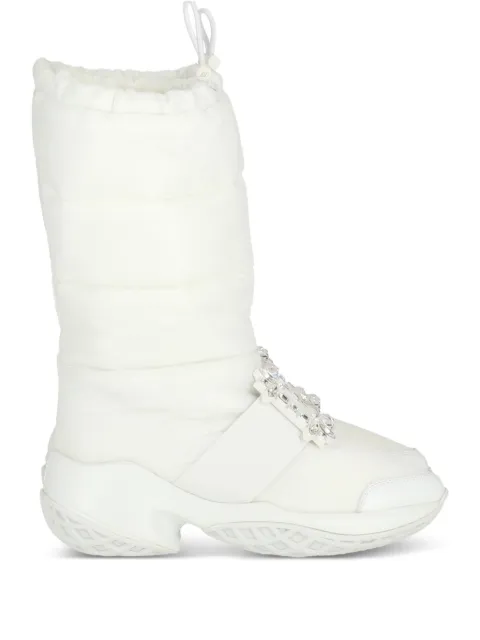 Roger Vivier quilted crystal-buckle boots