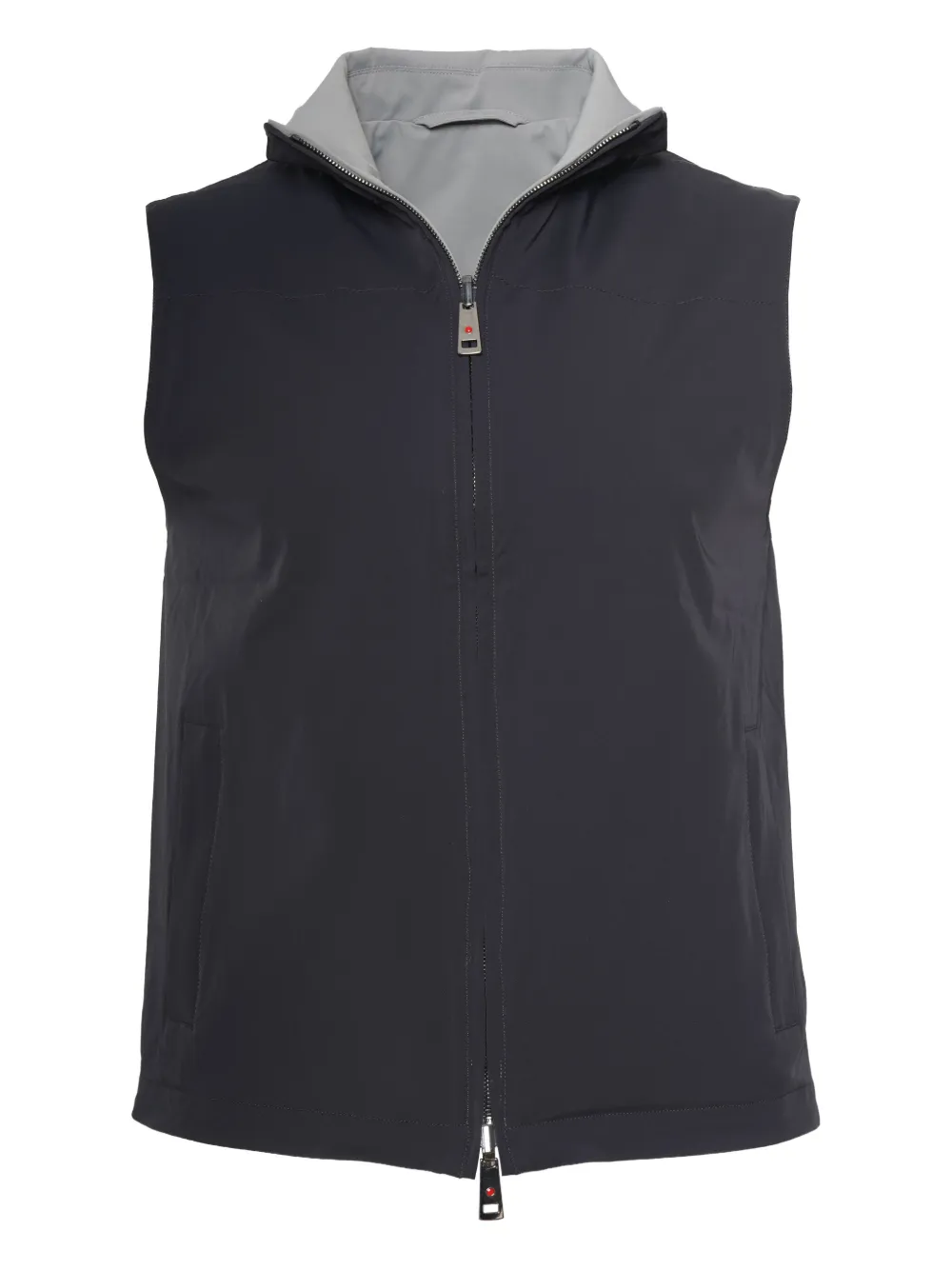 Kiton リバーシブル ジップベスト - ブラック Kiton リバーシブル ジップベスト - ブラック