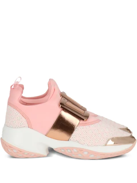 Roger Vivier buckle-strap mesh trainers