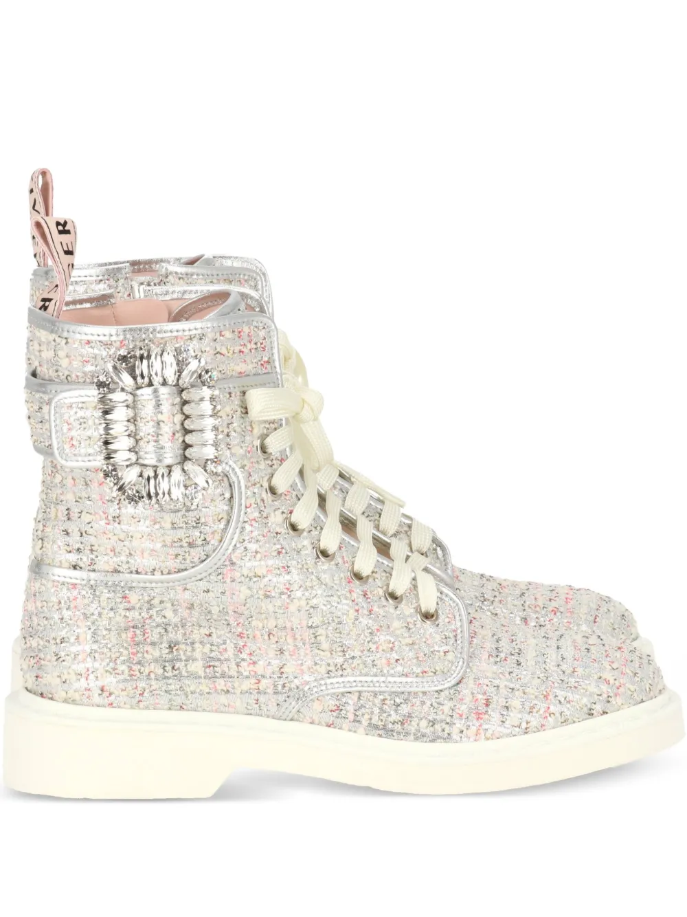 Roger Vivier buckle-embellished tweed boots | Neutrals | Image 1