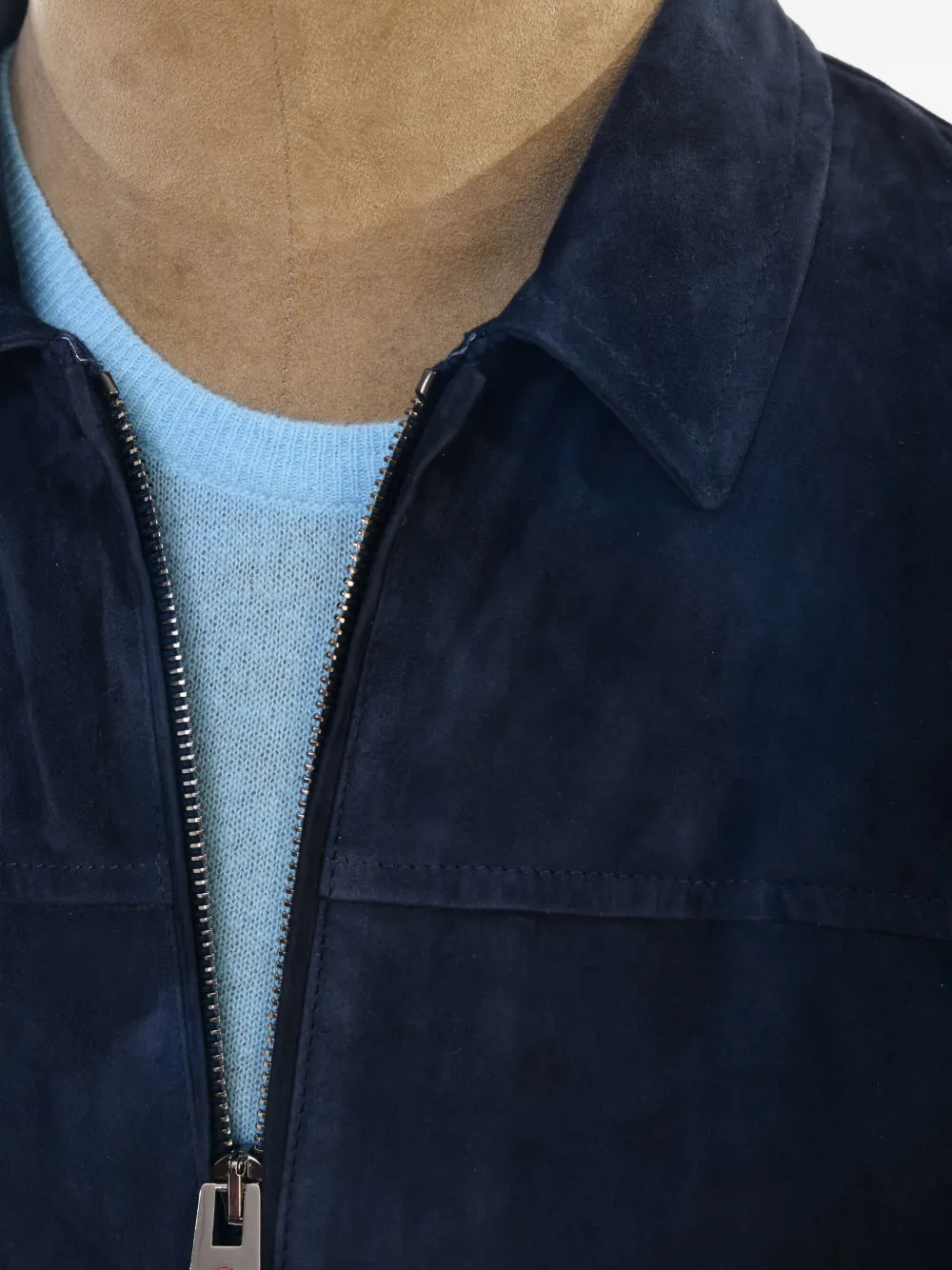 Kiton Suède jack Blauw