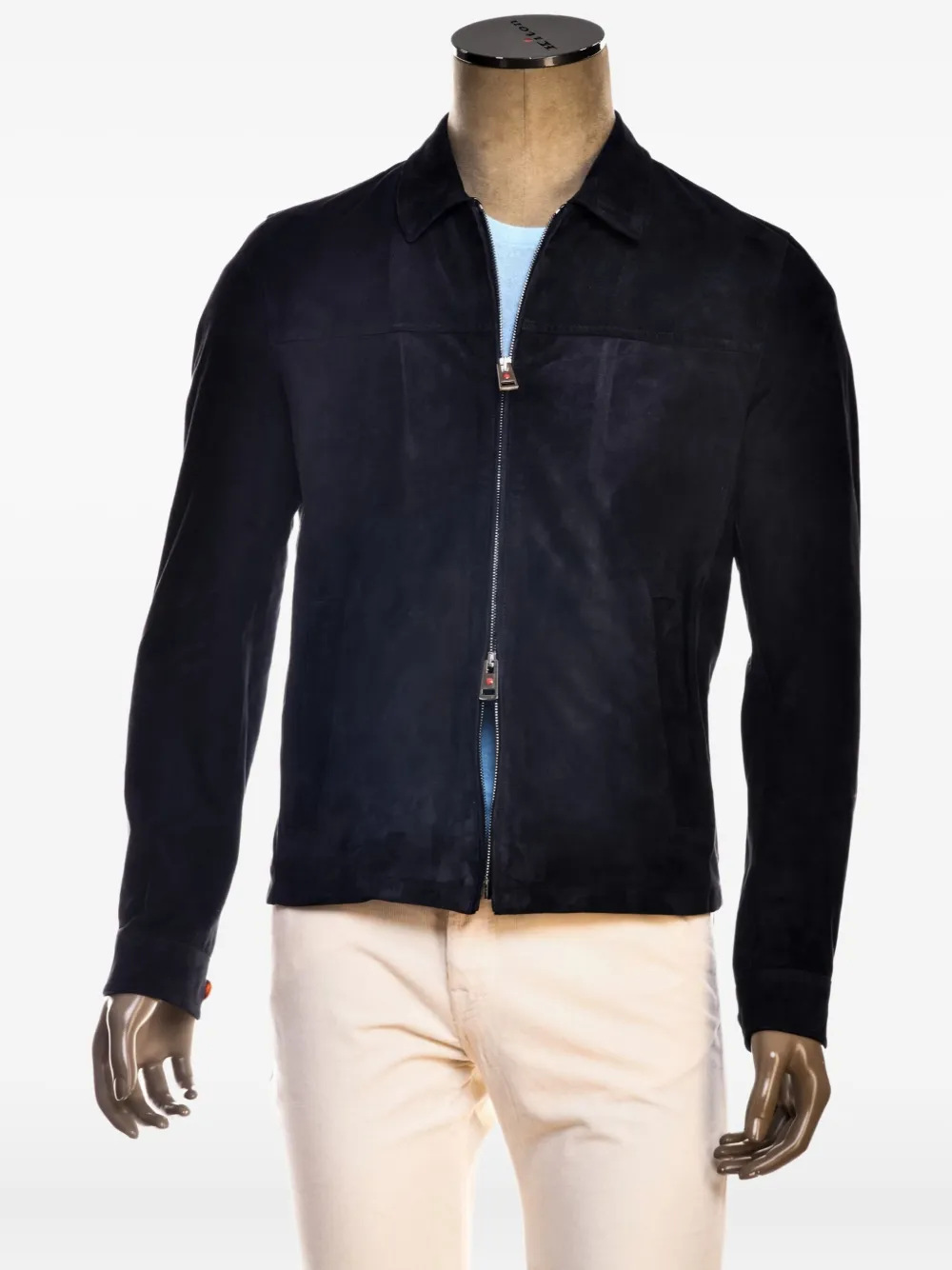 Kiton Suède jack Blauw