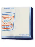 Scotch & Soda drinks pocket square - White