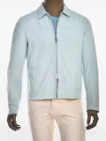 Kiton lambskin zip-up jacket - Blue