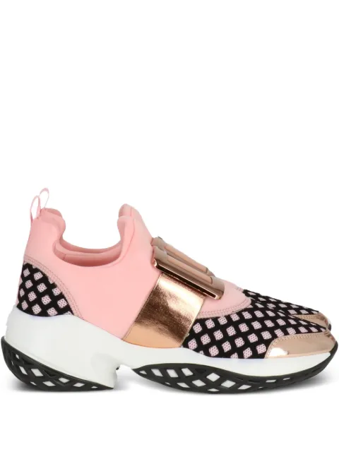 Roger Vivier buckle-fastening mesh trainers